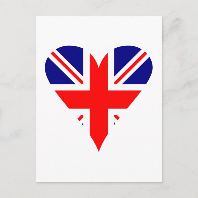 UK Flag Heart Funky Postcard (Front)