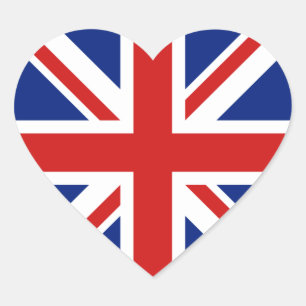 UK Flag Heart Sticker