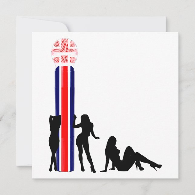 UK flag microphone Invitation (Front)