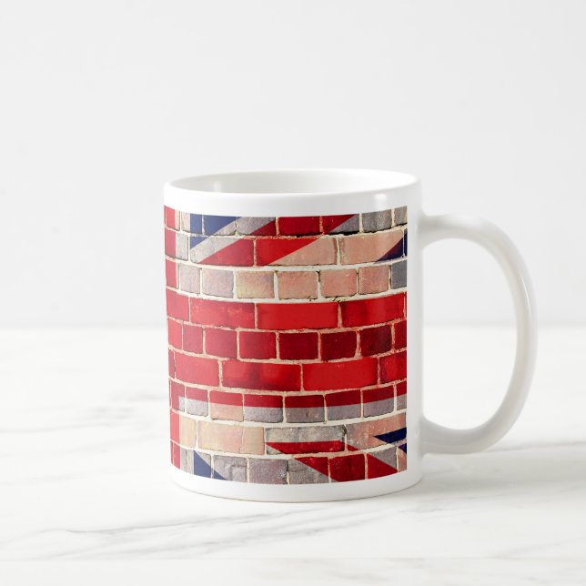 UK flag on a brick wall Coffee Mug (Right)
