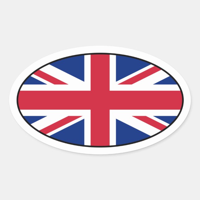 UK Flag Oval Sticker (Front)