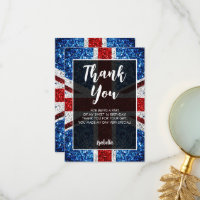 UK flag red blue white sparkles elegant Sweet 16