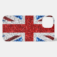 UK flag red blue white sparkles glitters
