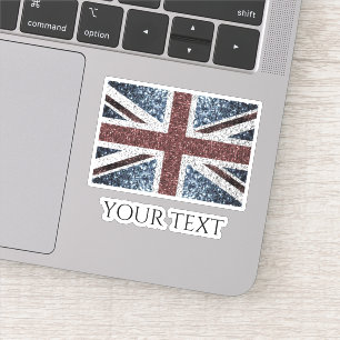 UK flag Rustic vintage sparkles glitters Your text
