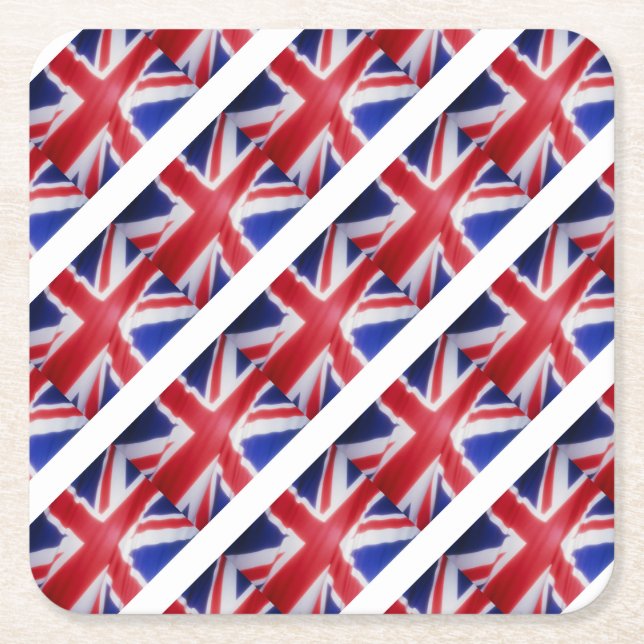 UK FLAG SQUARE PAPER COASTER (Front)