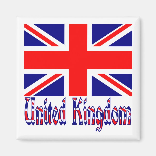 UK Flag & Word Vinque Magnet (Front)