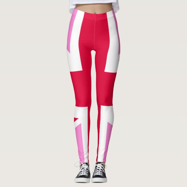 UK Gay Pride (Pink Union Jack) (Gay British Flag) Leggings (Front)