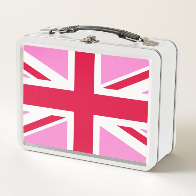 UK Gay Pride (Pink Union Jack) (Gay British Flag) Metal Lunch Box (Front)