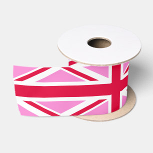UK Gay Pride (Pink Union Jack) (Gay British Flag) Satin Ribbon