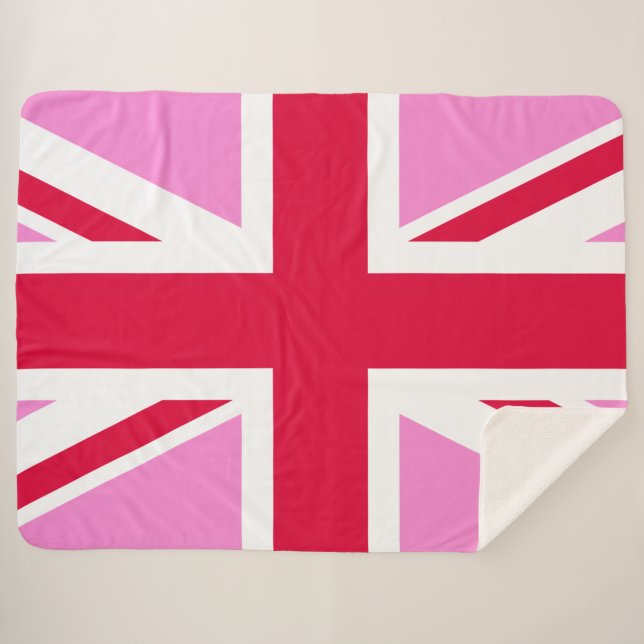UK Gay Pride (Pink Union Jack) (Gay British Flag) Sherpa Blanket (Front (Horizontal))