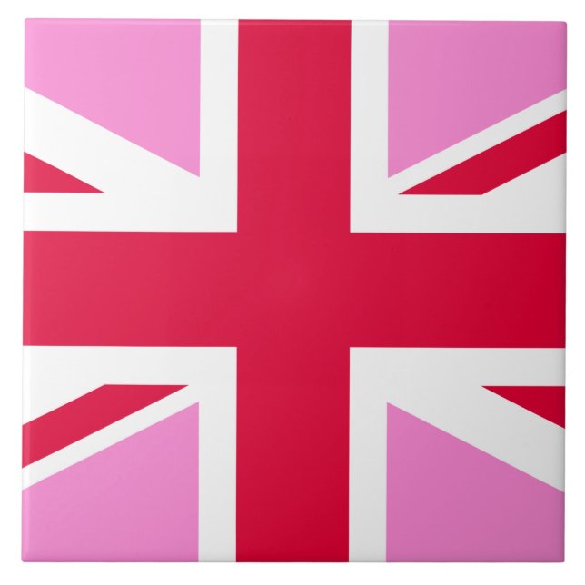 UK Gay Pride (Pink Union Jack) (Gay British Flag) Tile (Front)