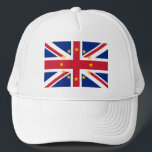 UK Great Britain Union Jack European Union Flag Trucker Hat<br><div class="desc">UK,  Great Britain,  Union Jack,  European,  Union Flag,  eu,  europe,  europa,  england,  british,  english,  nationalist,  nationalism,  patriot,  britain,  patriotism,  patriotic,  great again,  great,  britain,  union,  jack,  flag,  stars,  yes,  remain</div>