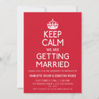 UK Keep Calm Wedding Britain Red Crown