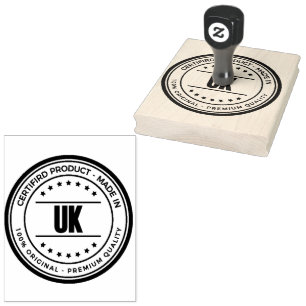 UK Name Quality Emerald Green Colour Ink Vertical Rubber Stamp