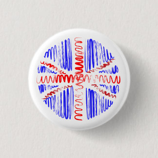 UK on White 3 Cm Round Badge