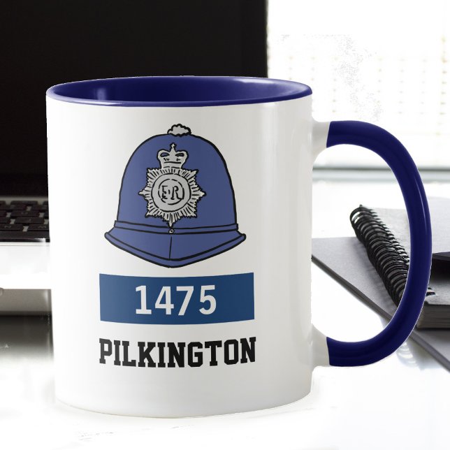 UK Police Constable Helmet - Add Number & Name Mug (Creator Uploaded)