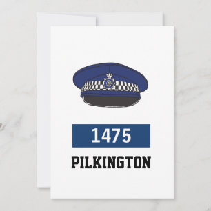 UK Police Flat Cap - Add Number & Name Holiday Card