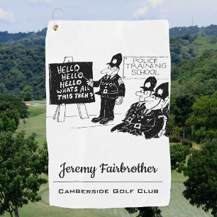 UK Police Training School Cartoon Golf Towel