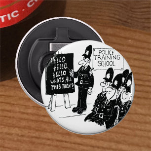 UK Police Training School Funny Cartoon Bottle Opener