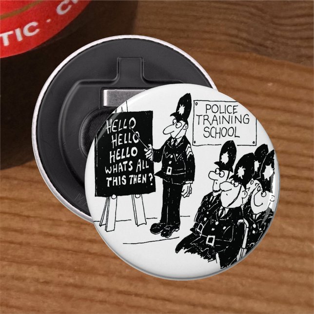 UK Police Training School Funny Cartoon Bottle Opener (Creator Uploaded)