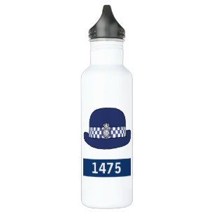 UK Police Woman with WPC Hat - Add Badge Number 710 Ml Water Bottle