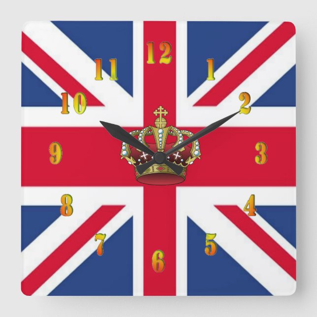 UK Queen Crown Wall Clock (Front)