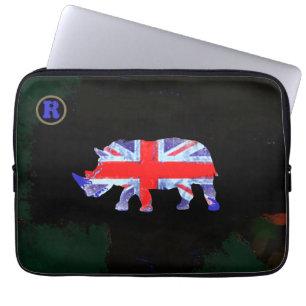 uk rhino animal art laptop sleeve