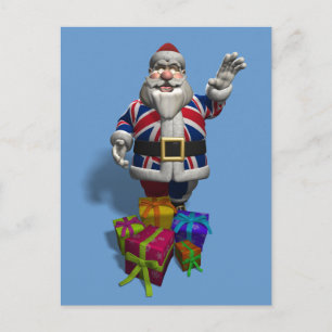 UK Santa Claus Holiday Postcard