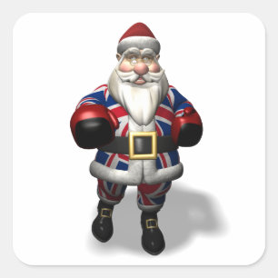 UK Santa Claus On Boxing Day Square Sticker