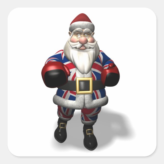 UK Santa Claus On Boxing Day Square Sticker (Front)