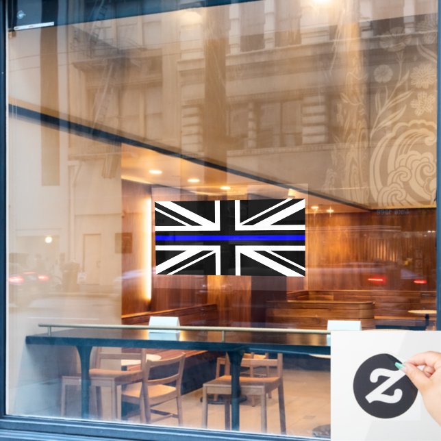 UK Thin Blue Line Flag (Cafe Window)