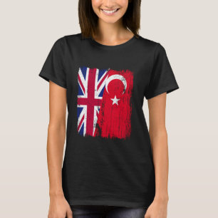 UK Turkey Half Flag Turkiye British Turkish Herita T-Shirt