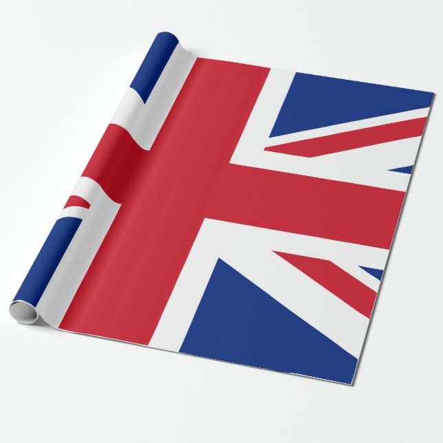 UK Union Jack British Flag Wrapping Paper (Unrolled)