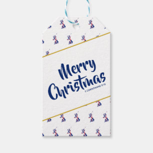 UK UNION JACK Custom Merry Christmas Scripture Gift Tags