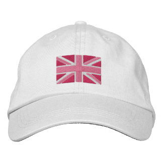UK Union Jack Flag In Pink Embroidered Hat