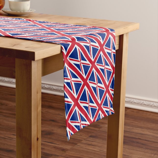 UK United Kingdom Britain Royal Union Jack Flag Short Table Runner (In Situ)