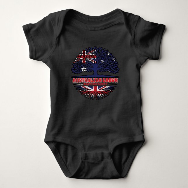 Uk United Kingdom British Australian Australia Baby Bodysuit (Front)