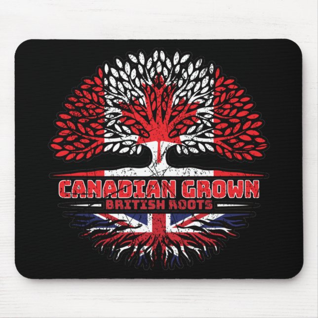 Uk United Kingdom British Canadian Canada Tree Mouse Pad (Front)