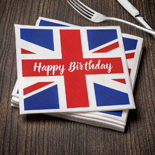 UK United Kingdom British Happy Birthday Napkin