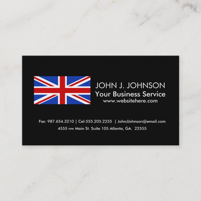 Uk United Kingdom Flag Business Card (Front)