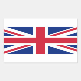 UK United Kingdom Union Jack Flag Rectangular Sticker