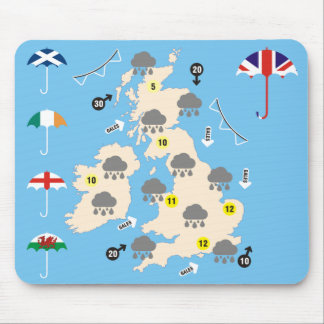 UK Weather Forecast Map Mouse Pad