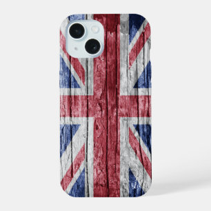 UK wood flag iPhone 15 Case