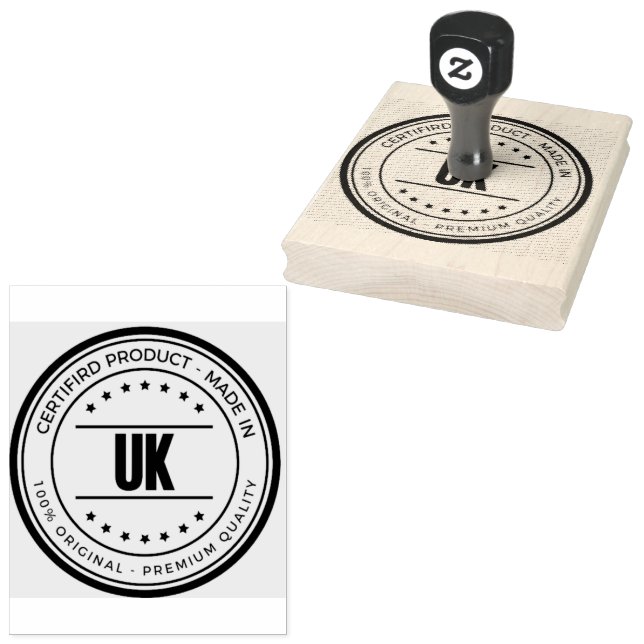 UK Word Logo Office Mailing Parcel Vermillion Red Rubber Stamp (Stamped)