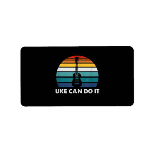 Uke Can Do It Funny Ukulele Player Guitar Gift Label