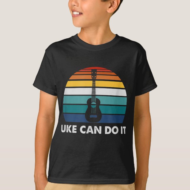Uke Can Do It Funny Ukulele Player Guitar Gift T-Shirt (Front)