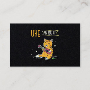 UKE Can Do It Ukulele Ukelele Cat Guitar Music Business Card