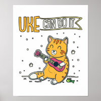 UKE Can Do It Ukulele Ukelele Cat Guitar Music
