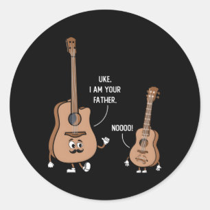 Uke I Am Your Father For A Music Fan Classic Round Sticker