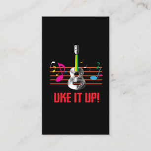 Uke It UP with musical notes! Ukulele Musician Business Card